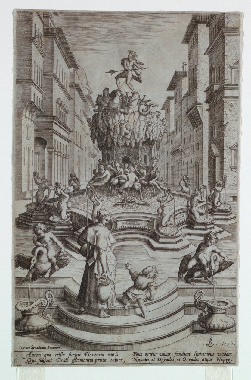 Fuente de Neptuno, Florencia de after Jan van der Straet, called Stradanus