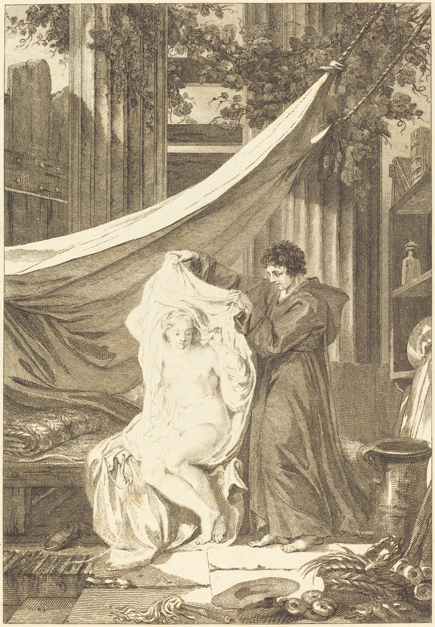 El ermitaño (El diablo en el infierno) de after Jean Honoré Fragonard