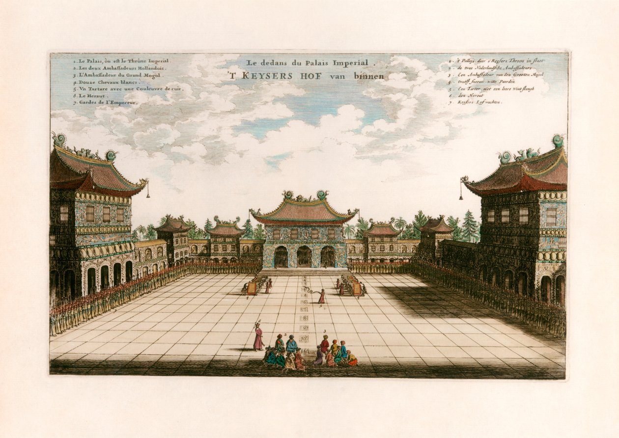 Palacio Imperial, Pekín, China de after Johannes Nieuhof
