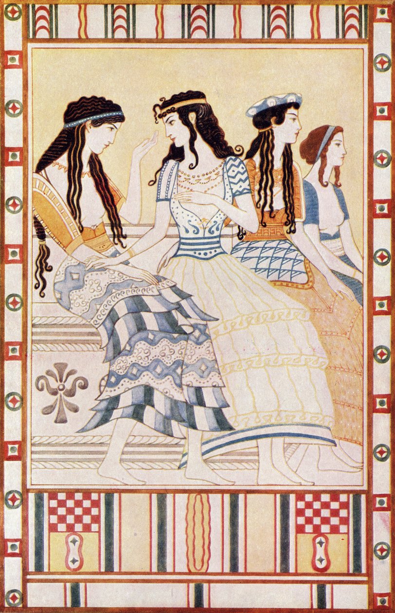 Damas de la Corte Minoica, ilustración de 