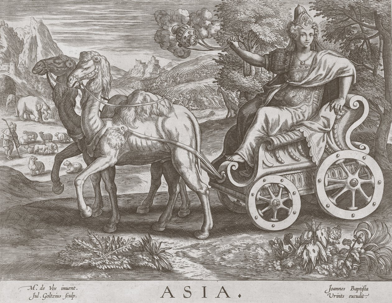 Asia de Los Cuatro Continentes de after Maarten de Vos