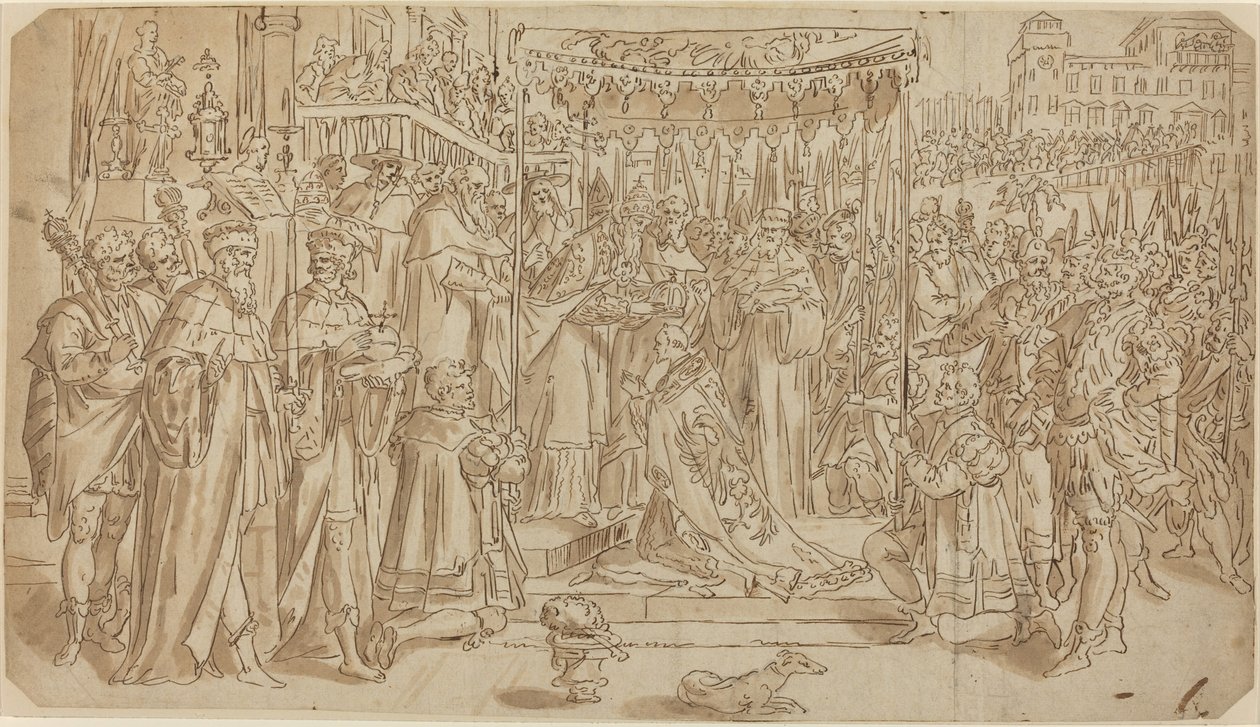 Coronación del emperador de after Maarten de Vos