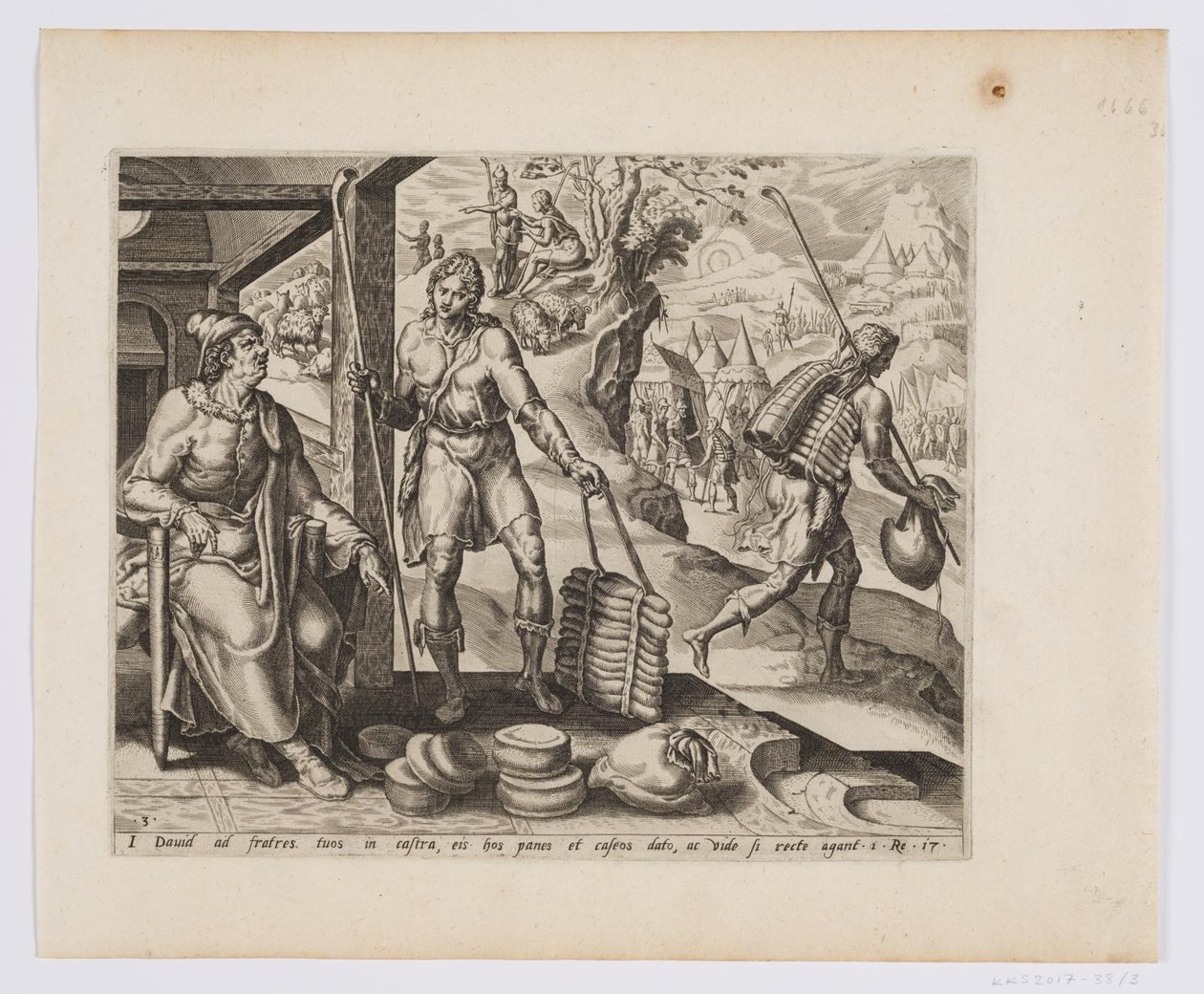 Jesse enviando a David con regalos a sus hermanos de after Maarten van Heemskerck