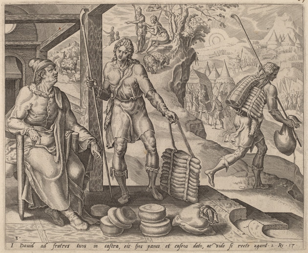 Jesse envía a David al campamento de after Maerten van Heemskerck