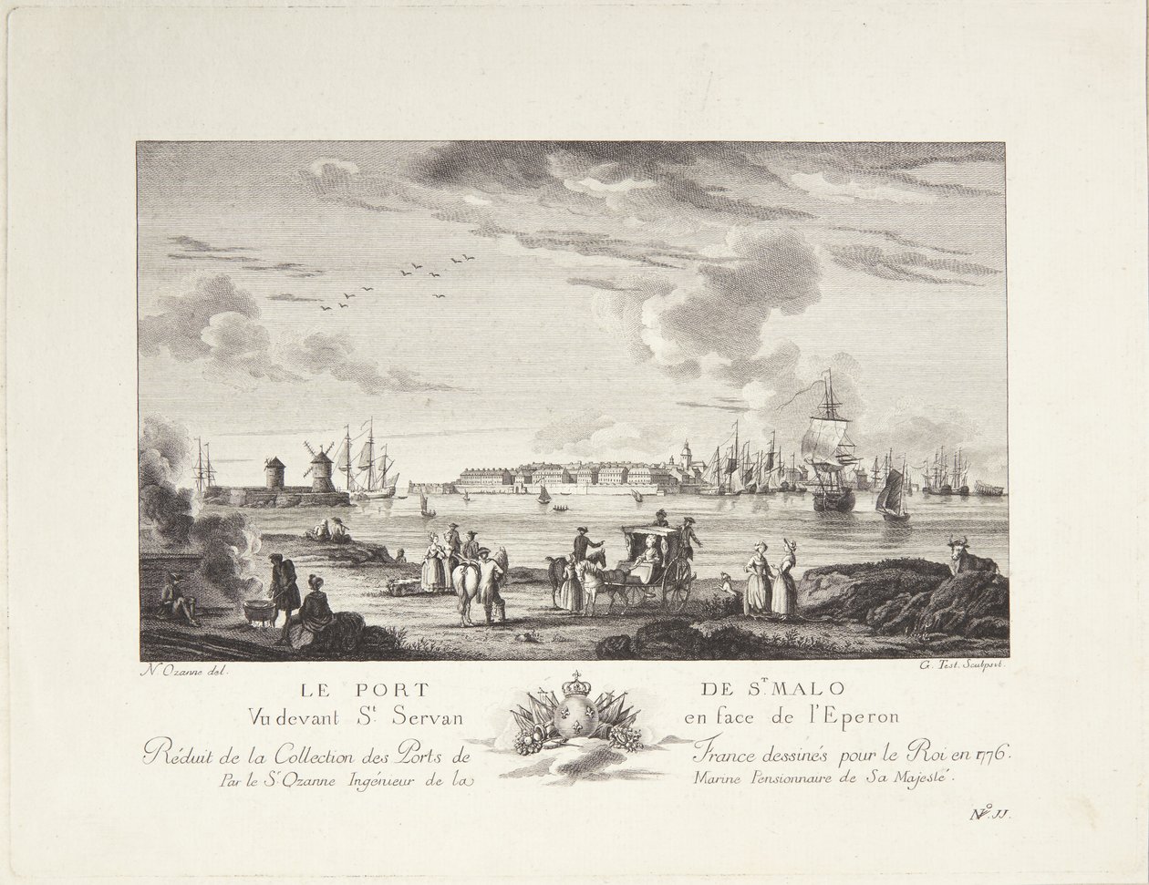 Sankt Malo havn (El puerto de St. Malo) de after Nicolas Marie Ozanne