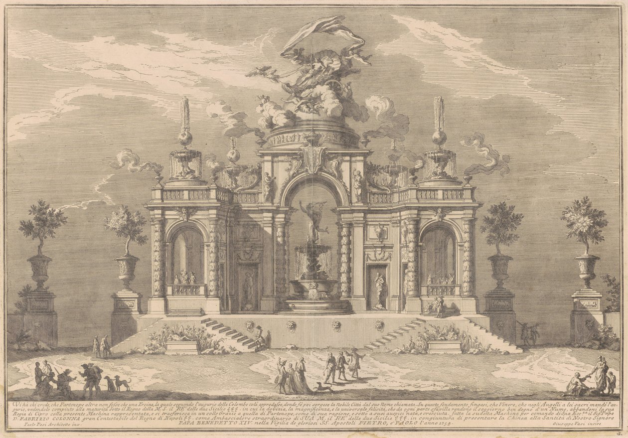 La Prima Macchina para la Chinea de 1754: El Palacio de Venus en Chipre de after Paolo Posi Giuseppe Vasi