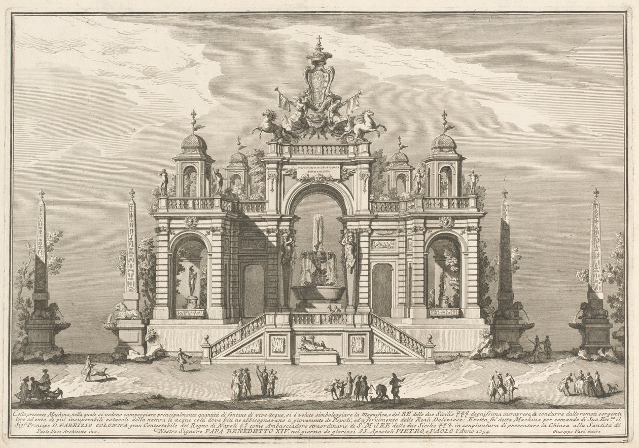 La Segunda Máquina para la Chinea de 1754: Una Alegoría de Obras Hidráulicas de after Paolo Posi Giuseppe Vasi
