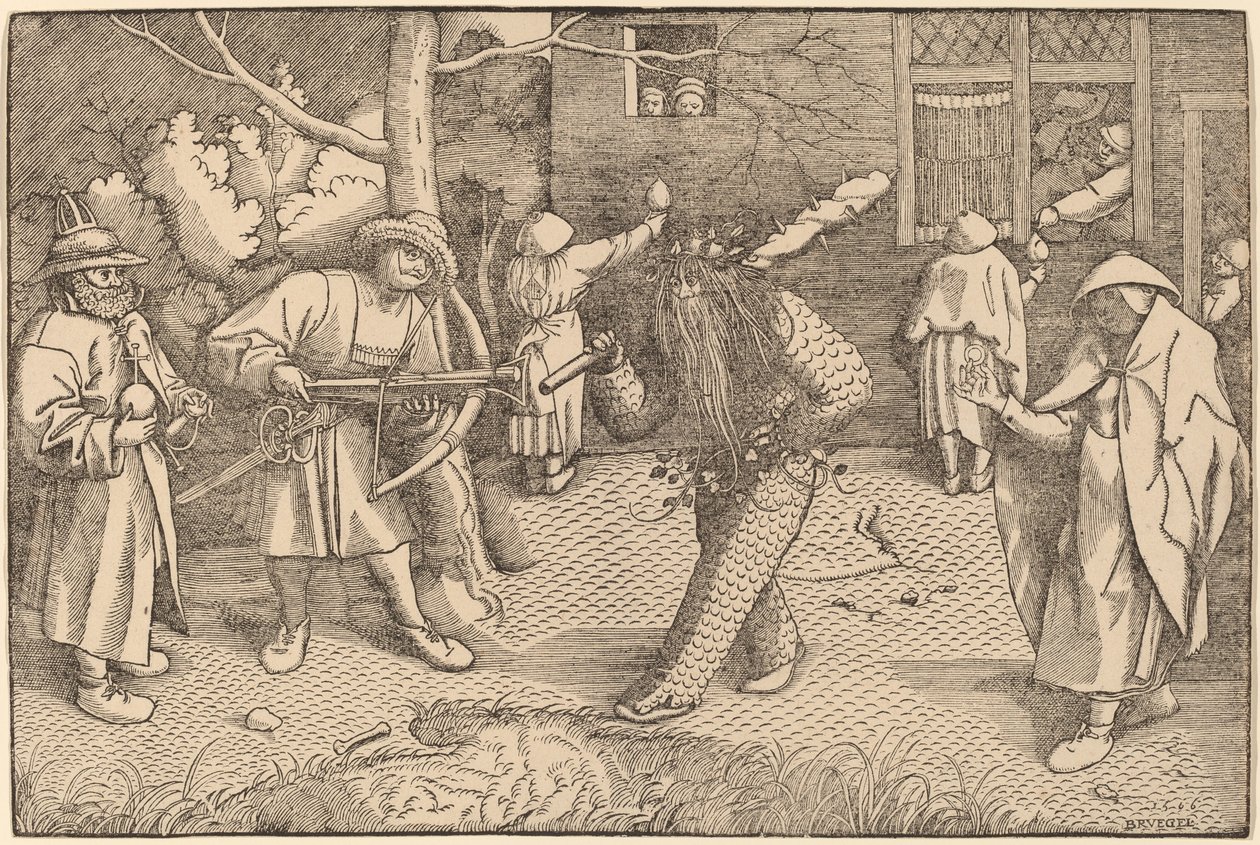La mascarada de Ourson y Valentín de after Pieter Bruegel the Elder