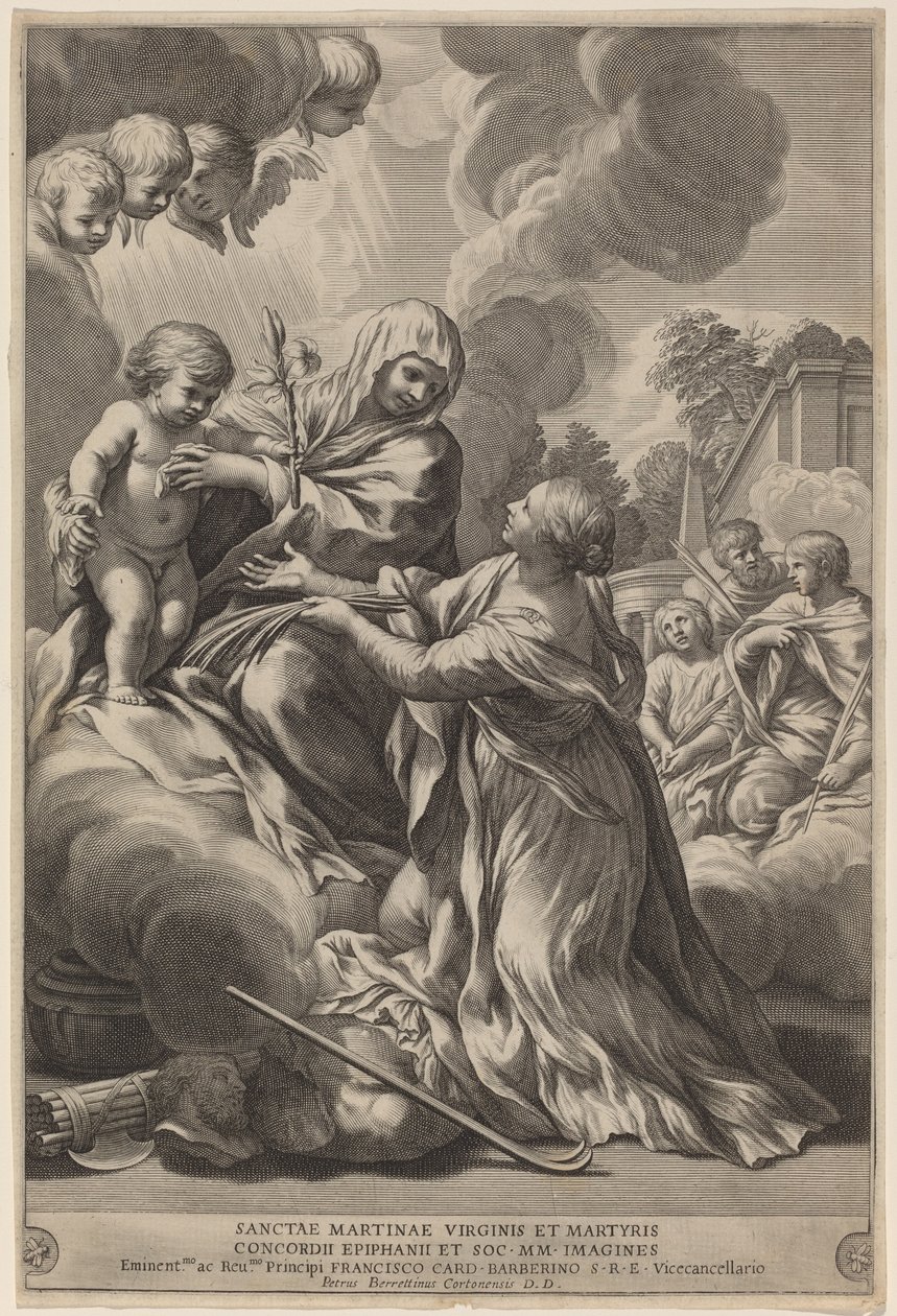 Virgen y Niño con Mártires de after Pietro da Cortona