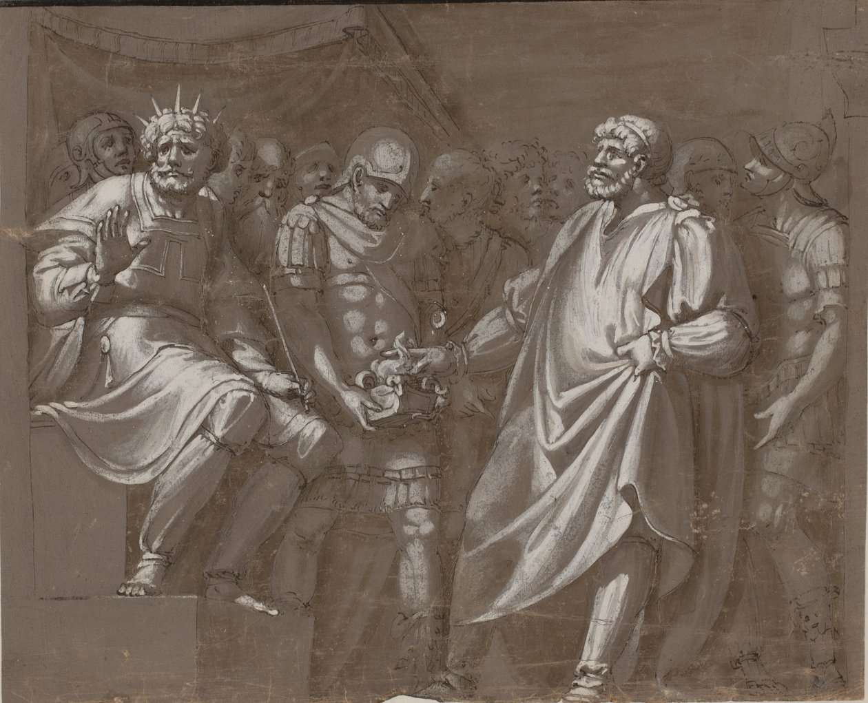 Mucio Escévola ante Porsena de after Polidoro da Caravaggio
