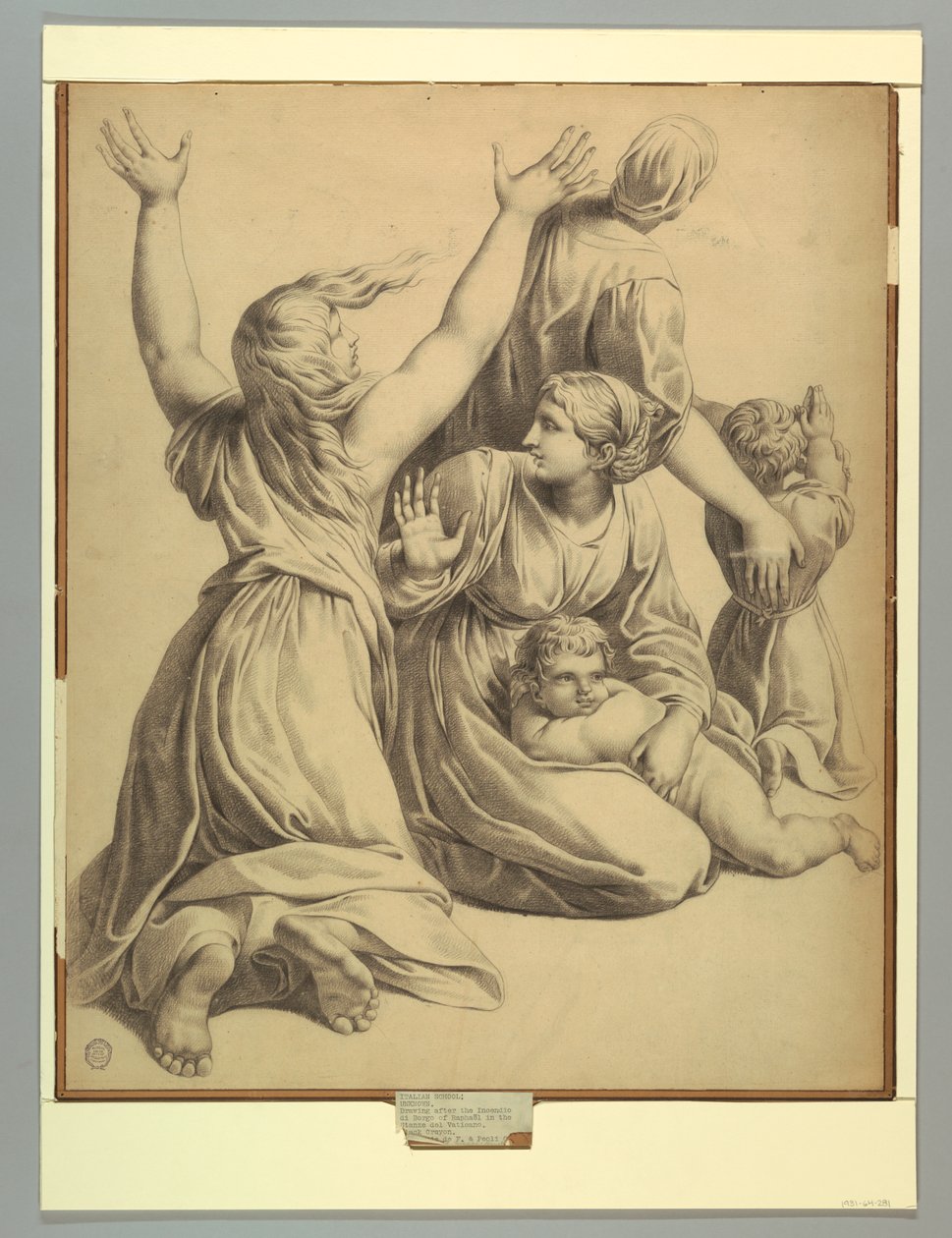 Grupo de figuras del Incendio del Borgo de Rafael de after Raphael