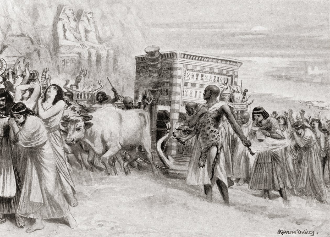 Una procesión funeraria durante la XIX Dinastía, antiguo Egipto, de la Historia de las Naciones de Hutchinson, pub.1915 de after Robert Dudley