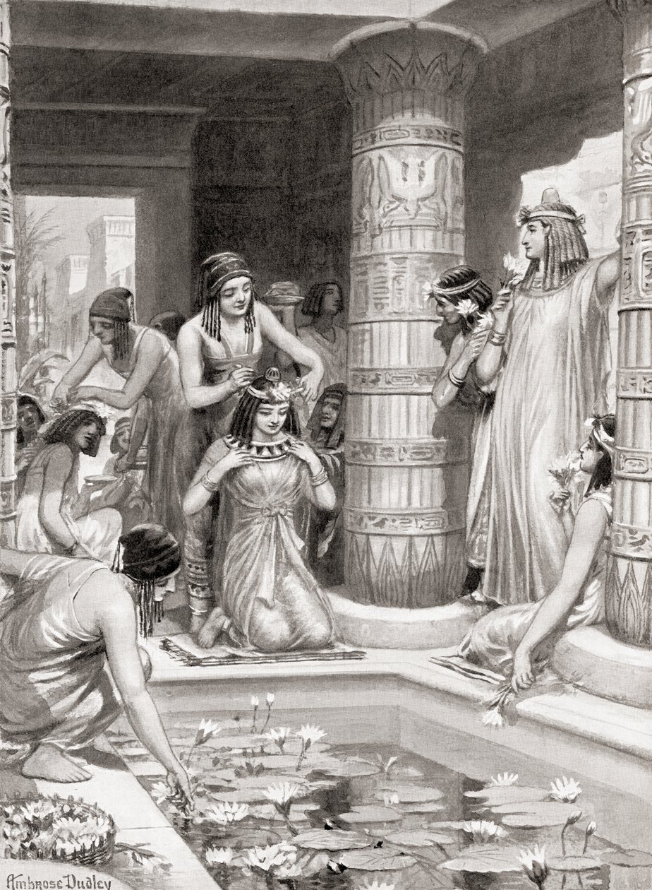 Invitados llegando a cenar en el antiguo Egipto, de la Historia de las Naciones de Hutchinson de after Robert Dudley