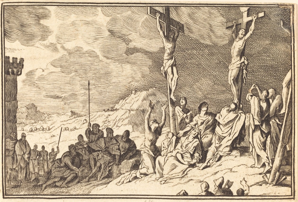Cristo muriendo en la cruz de after Sébastien Le Clerc I