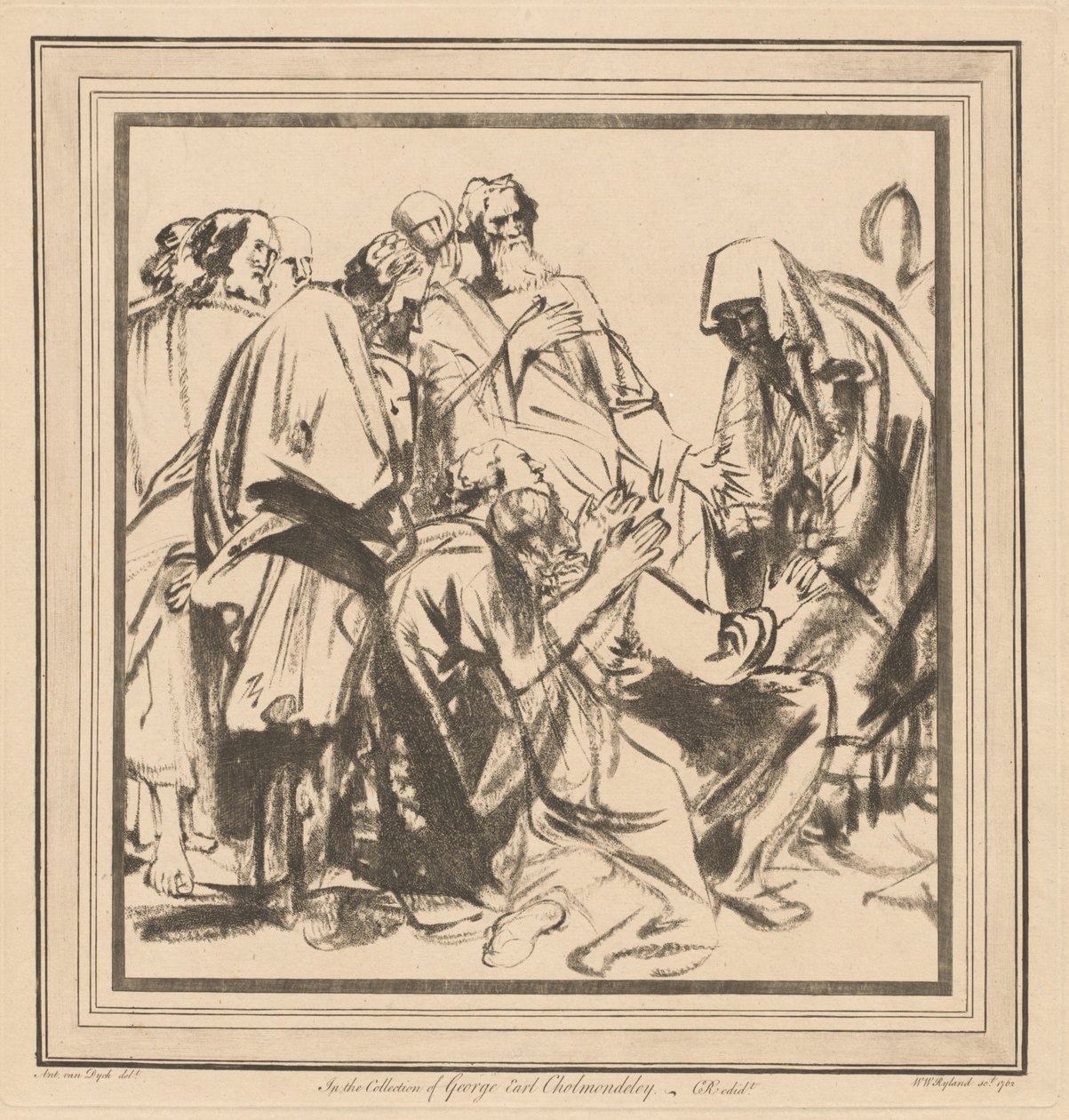 Jacob Persuadido para Enviar a Benjamín con Sus Hermanos a Egipto de after Sir Anthony van Dyck William Wynne Ryland