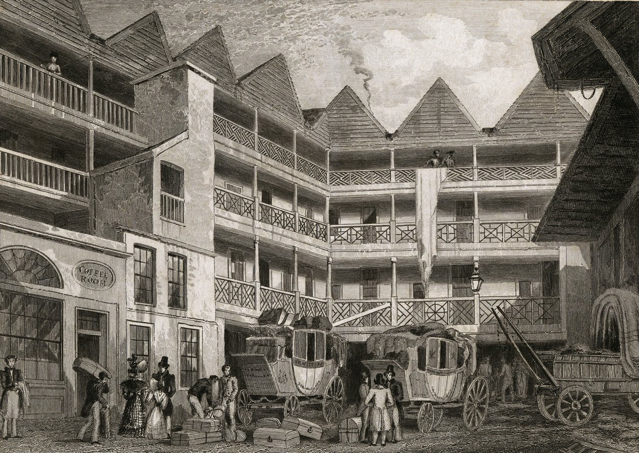 La vieja posada Bull and Mouth, St. Martins-le-Grand de Thomas Hosmer after Shepherd