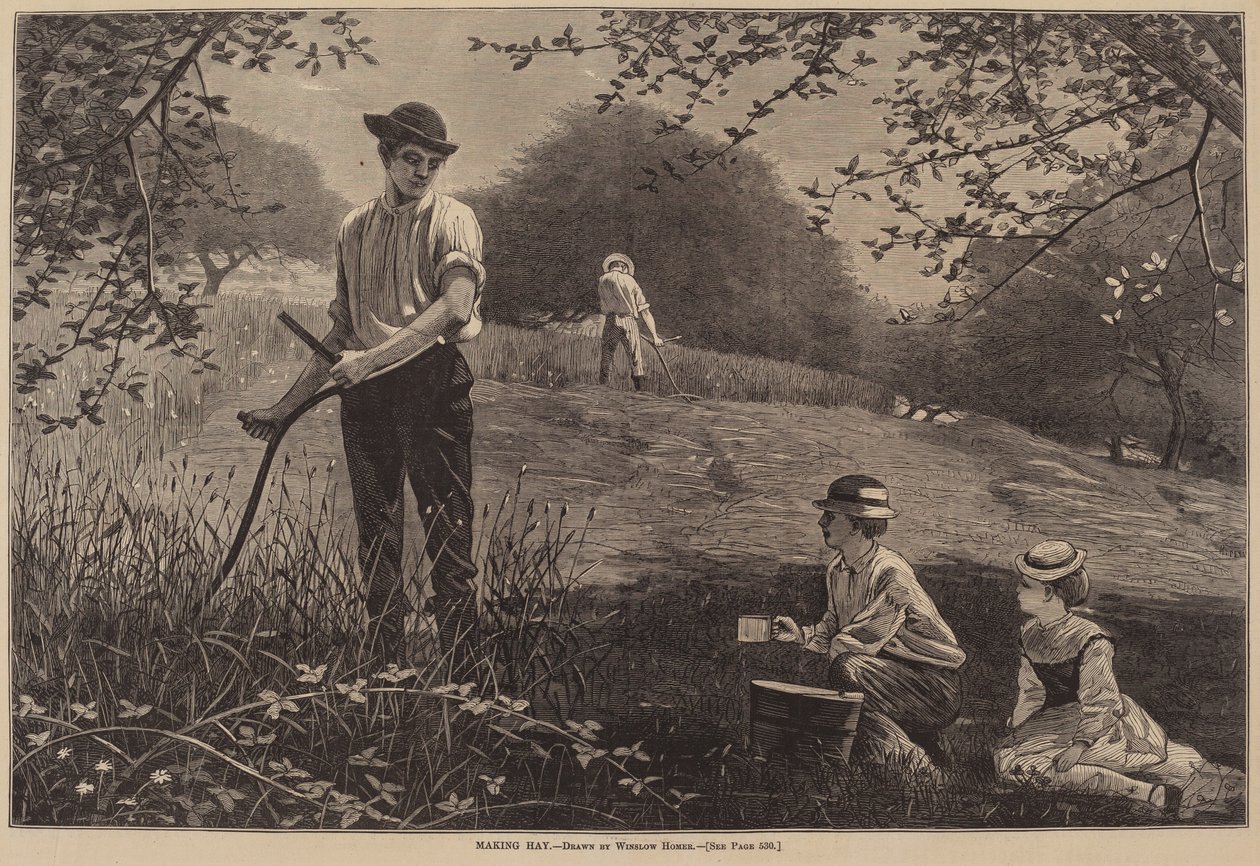 Haciendo heno de after Winslow Homer