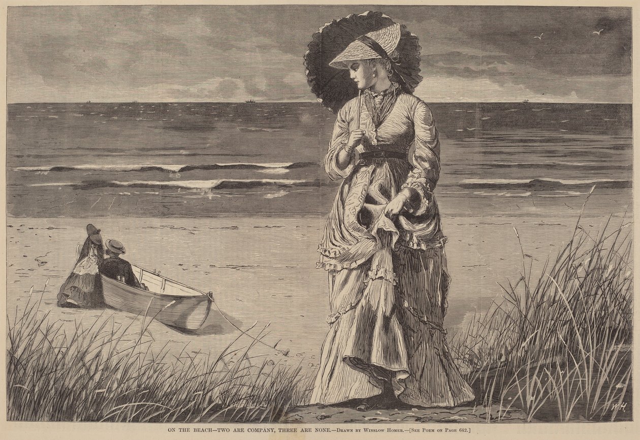 En la Playa - Dos son Compañía, Tres son Multitud de Winslow Homer