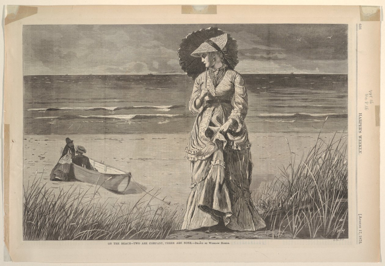 En la playa, dos son compañía, tres son multitud de after Winslow Homer