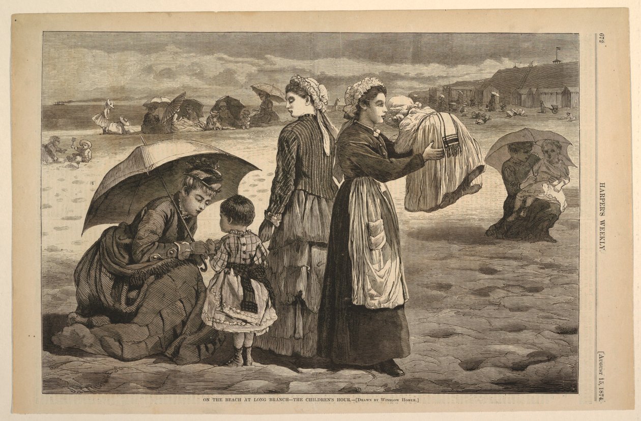 En la playa de Long Branch – La hora de los niños de Winslow Homer