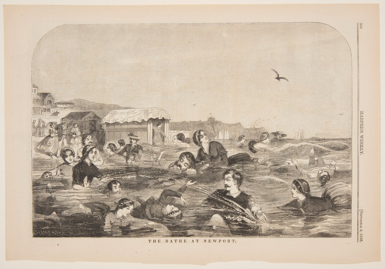 El baño en Newport de after Winslow Homer