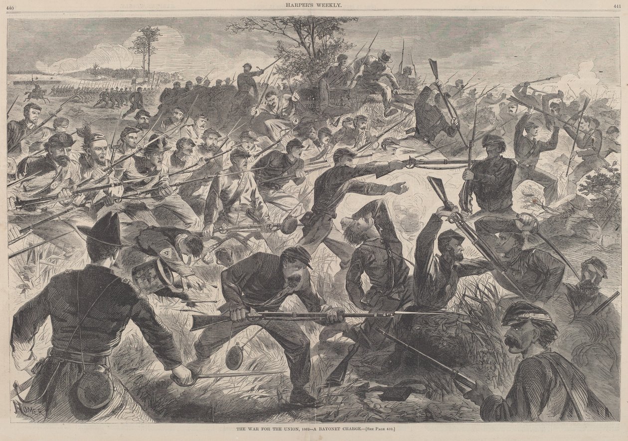 La guerra por la Unión, 1862 - Una carga de bayoneta de Winslow Homer