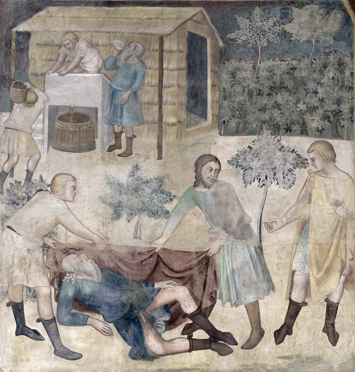 La embriaguez de Noé, 1356-67 de also Manfredi de Battilori Bartolo di Fredi