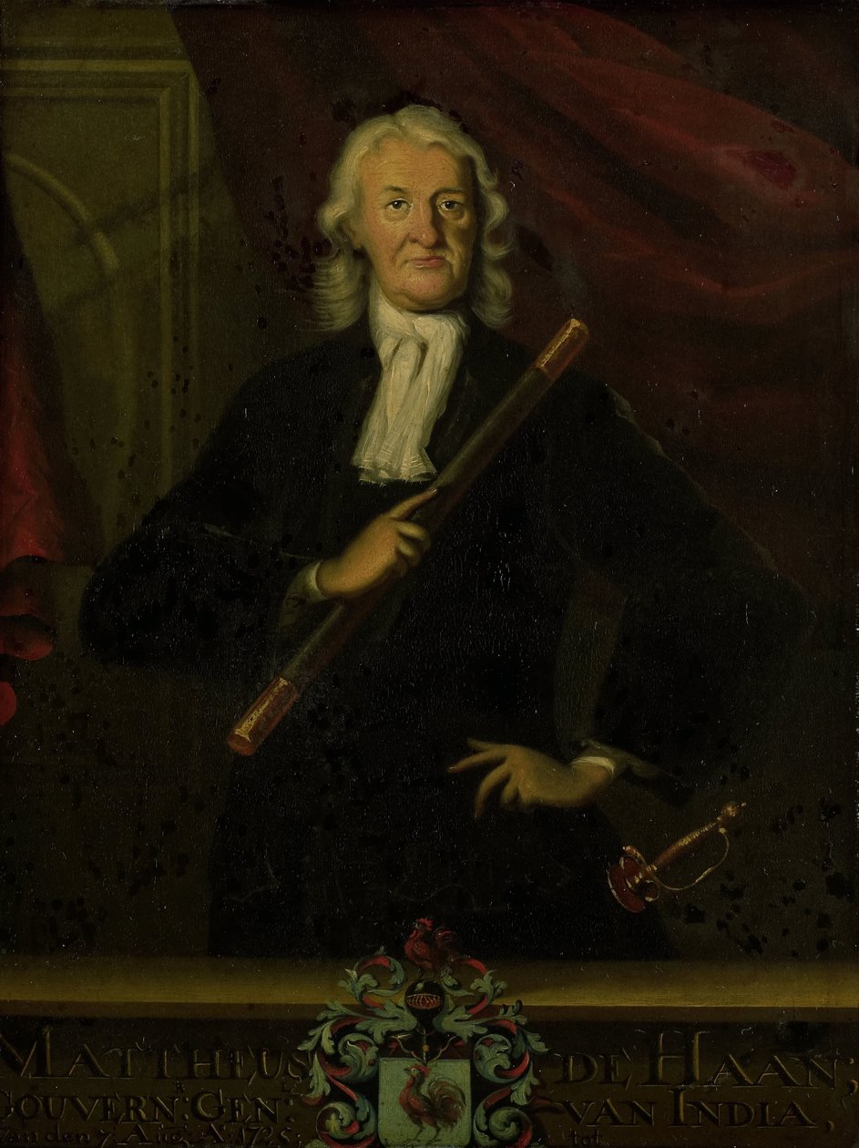 Retrato de Mattheus de Haan, Gobernador General de las Indias Orientales Holandesas de anonymous (copy after)