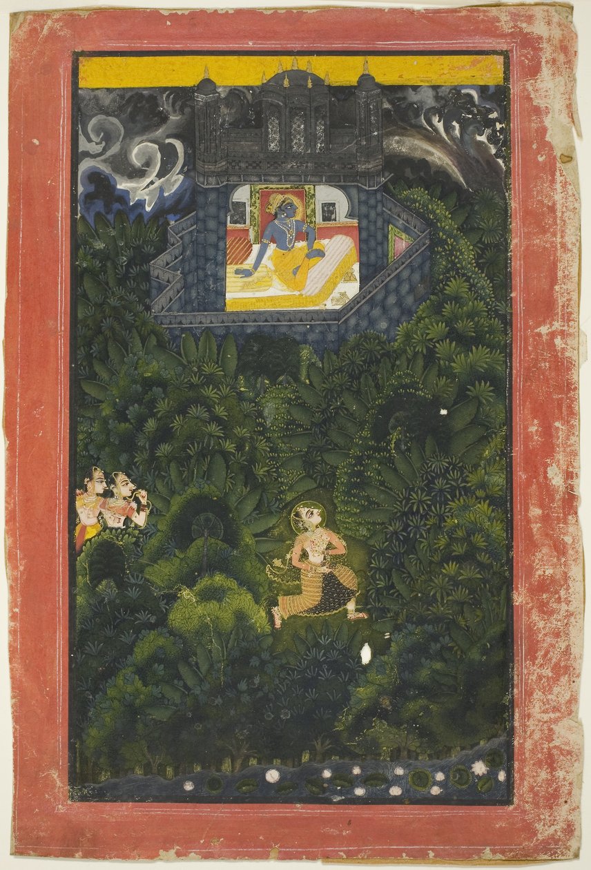 Abhisarika Nayika (Heroína corriendo al encuentro de su amante) de anonymous 