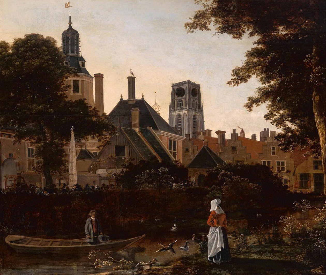 Holandés: Stadsgezicht te Rotterdam met de Sint Laurenstoren Vista de Rotterdam, con la torre del St. Laurenskerk de anonymous 
