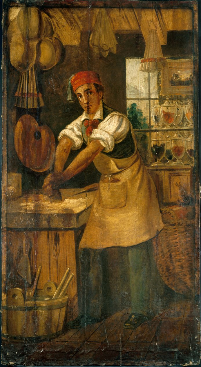 Francés: Au bon broyeur. Cartel de un comerciante de colores. Rue Saint-Martin, luego rue Saint-Denis (antigua Maison Picou), distrito 1, París. de anonymous 