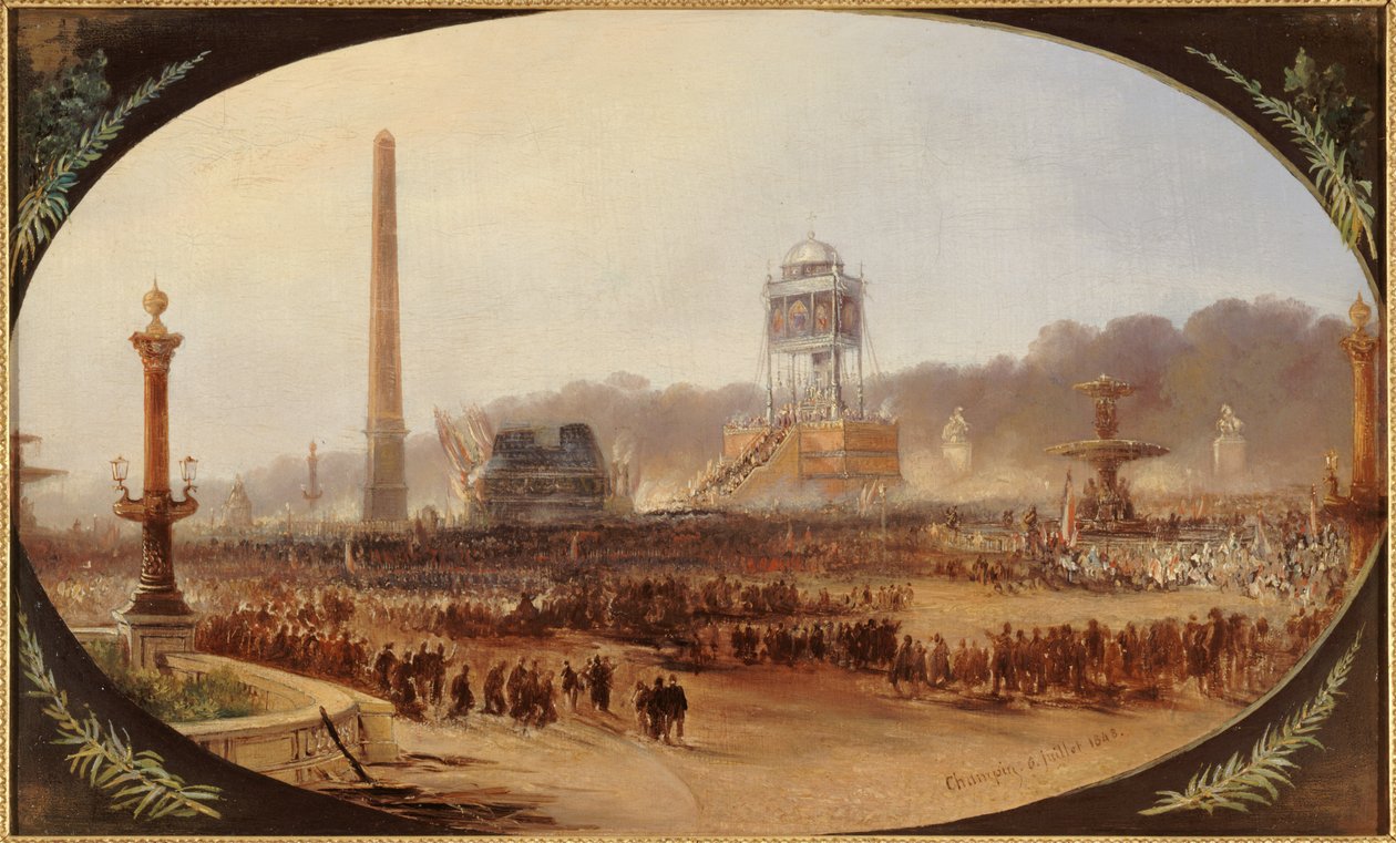 Francés: Cérémonie funèbre sur la place de la Concorde, en l