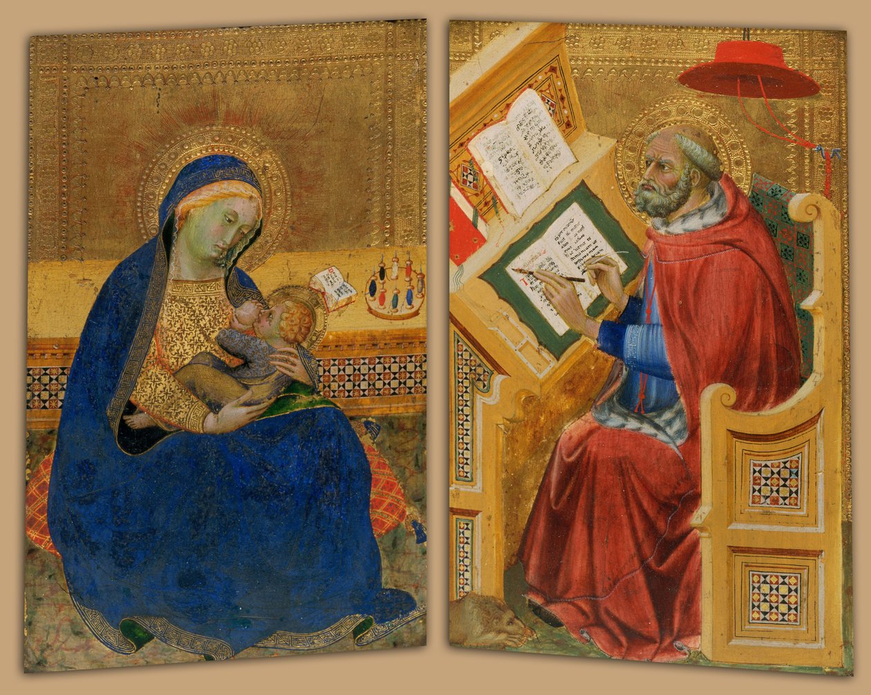 Madonna de la humildad y San Jerónimo de attributed to Benedetto di Bindo