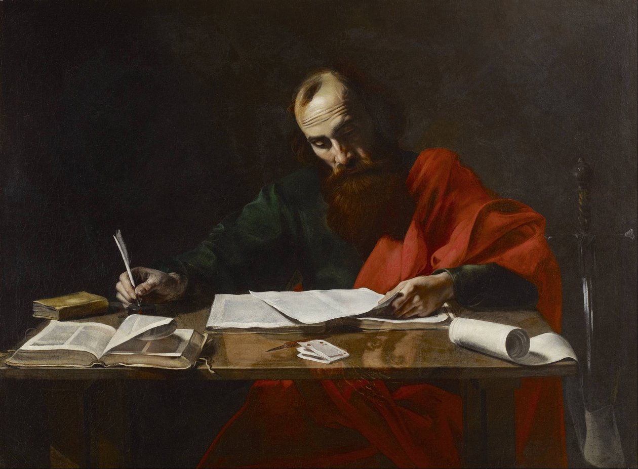 San Pablo escribiendo sus epístolas de Valentin de Boulogne