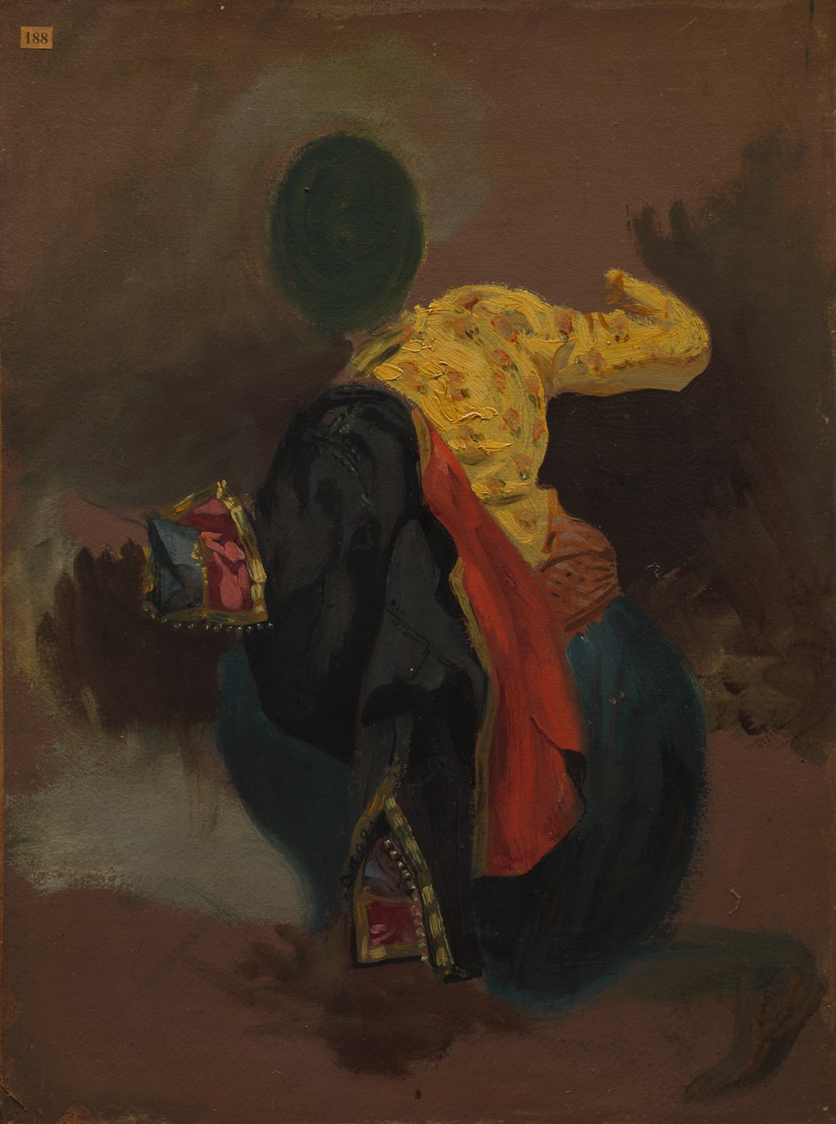 Figure in Turkish Costume de attributed to Eugène Delacroix
