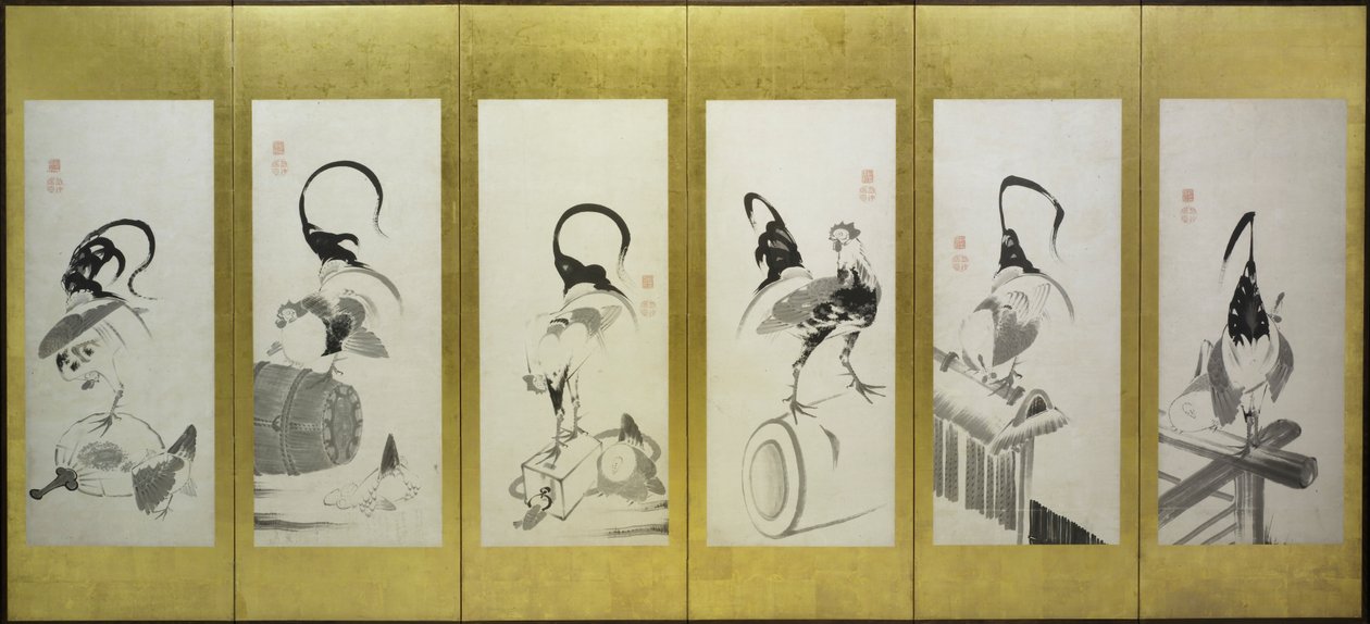 gallos y gallinas de attributed to Itō Jakuchū