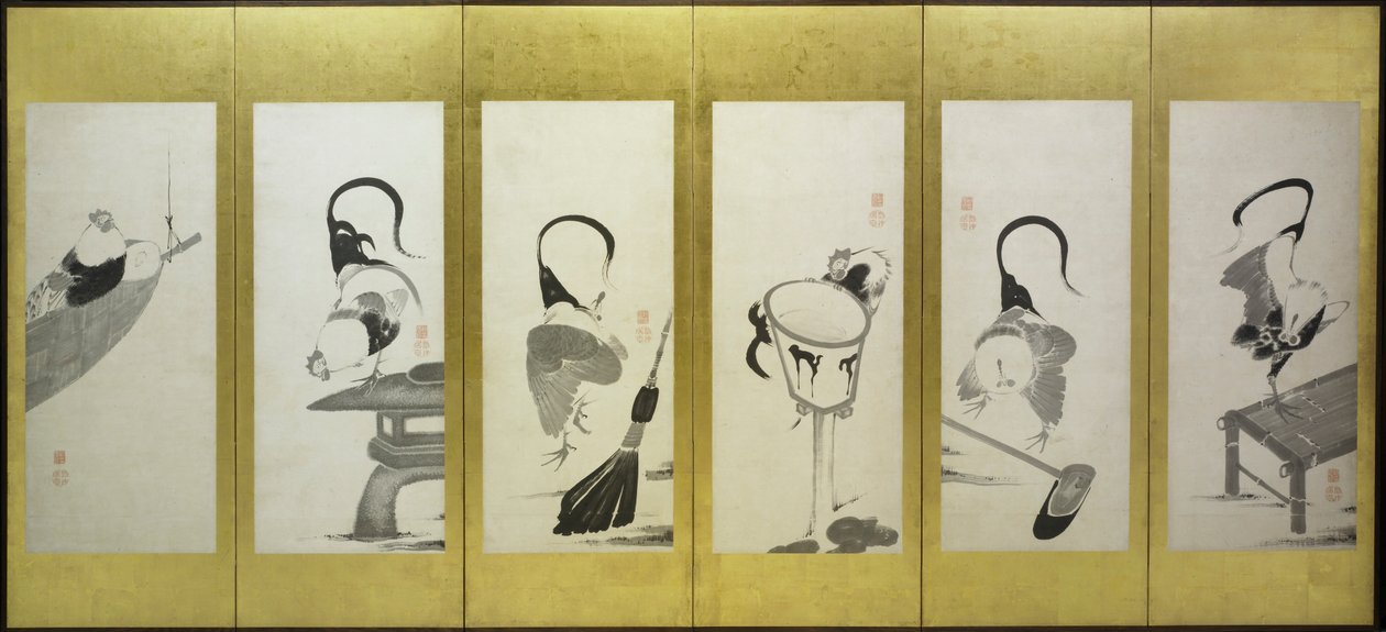 gallos y gallinas de attributed to Itō Jakuchū