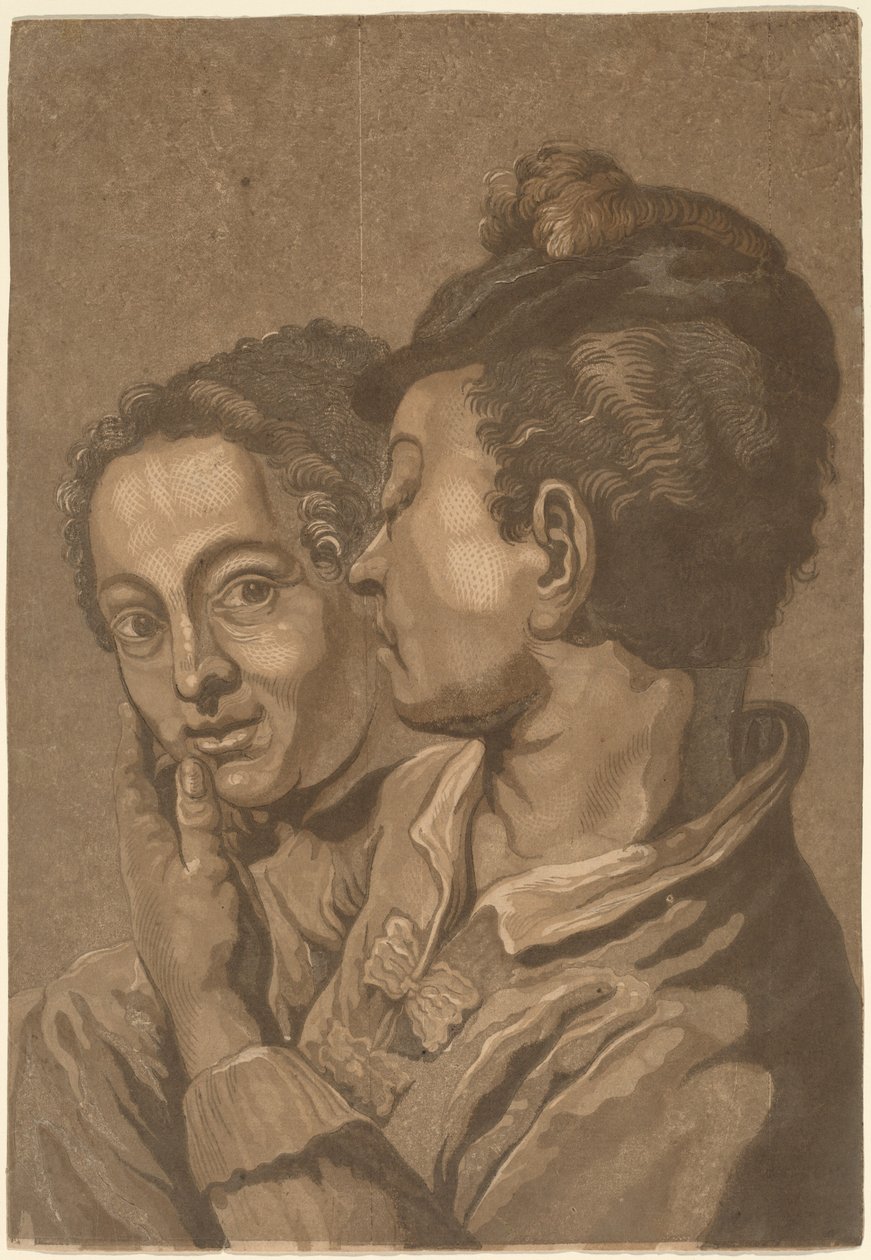 Dos amantes de attributed to John Baptist Jackson, probably after Giovanni Battista Piazzetta