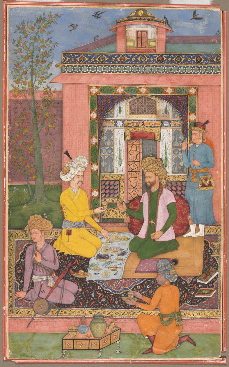 Una fiesta en un pabellón de attributed to Muhammad Ali