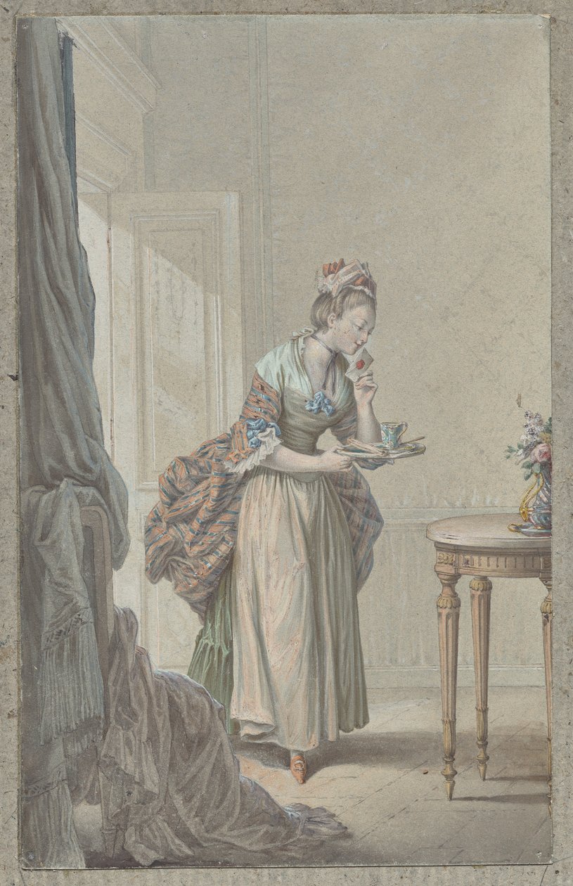 Mujer con una carta de attributed to Sigmond Freudeberg