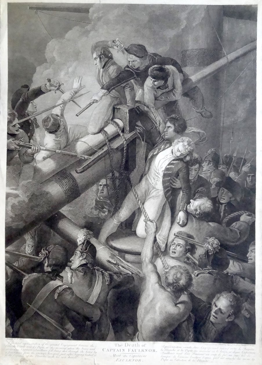 La muerte del Capitán Faulknor el joven de burin de Blackberd daprès Stothard Eau forte