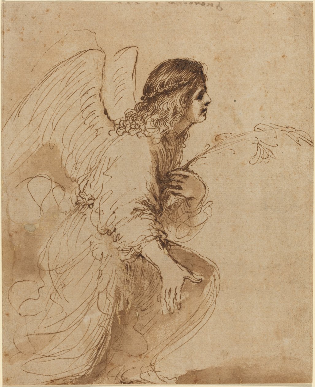 El Ángel de la Anunciación de called Guercino Giovanni Francesco Barbieri