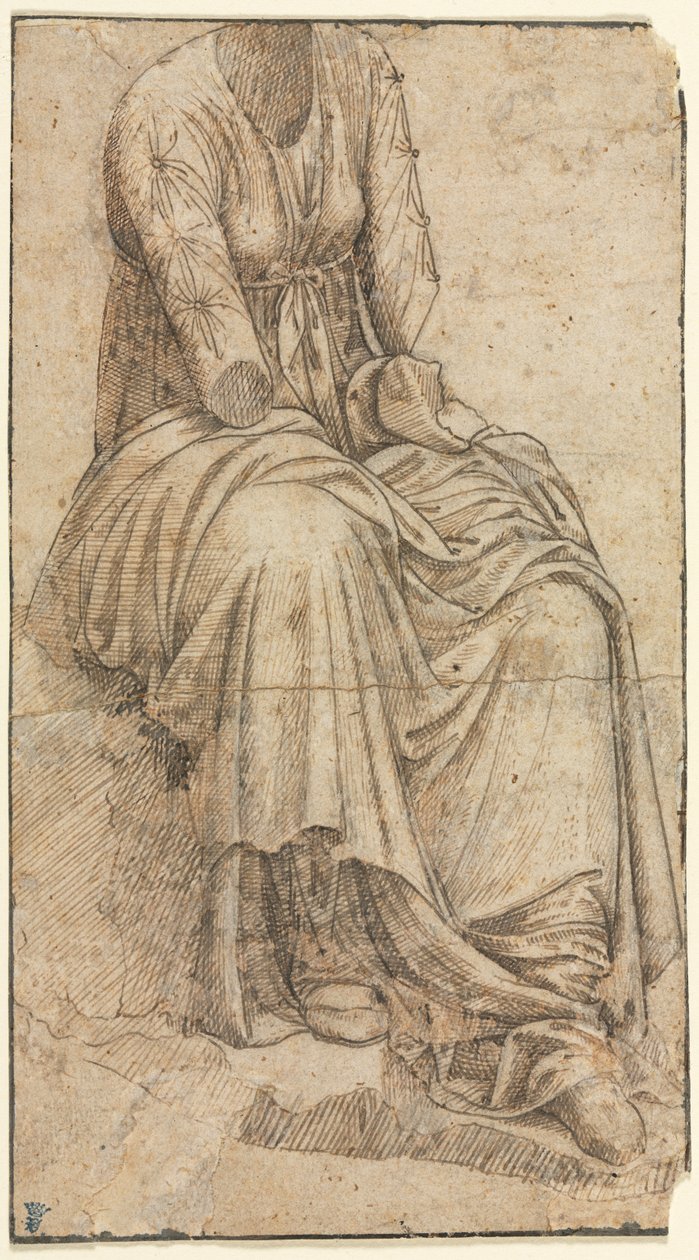 Copia de una Estatua Romana de una Mujer Sentada de circle of Domenico Ghirlandaio