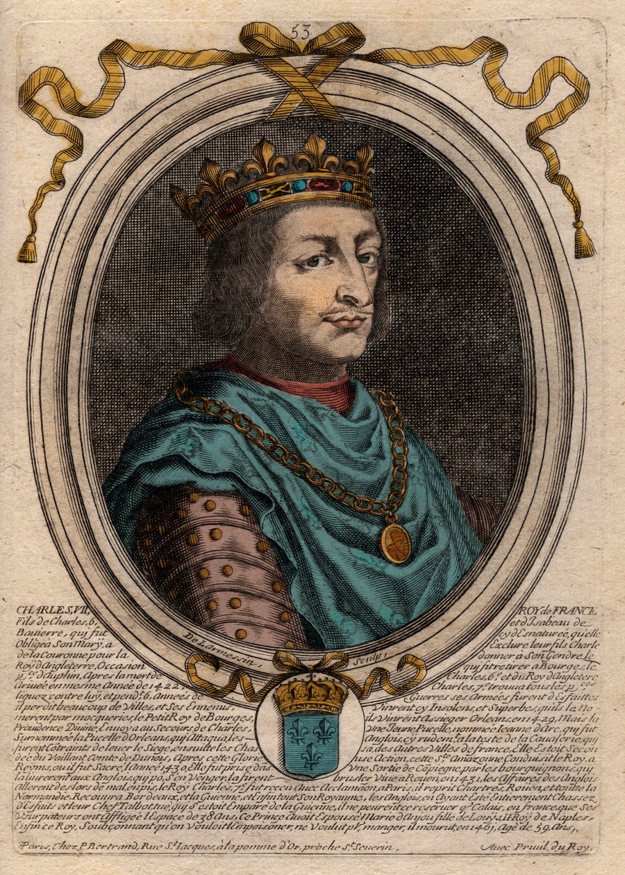 Retrato de Carlos VII (1403-1461) Rey de Francia - CARLOS VII (1403-1461) Rey de Francia de de Larmessin