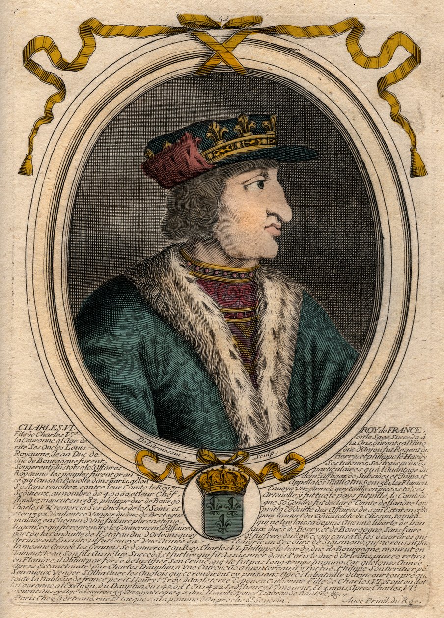 Retrato de Carlos VI (1368-1422), Rey de Francia de de Larmessin