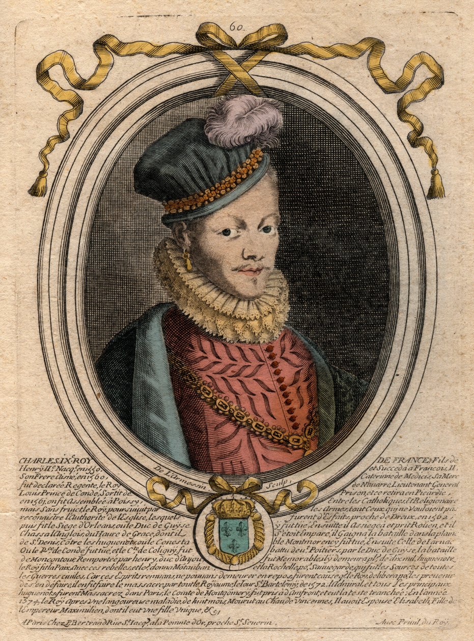 Retrato del Rey Luis XII (1462-1515) - grabado de 