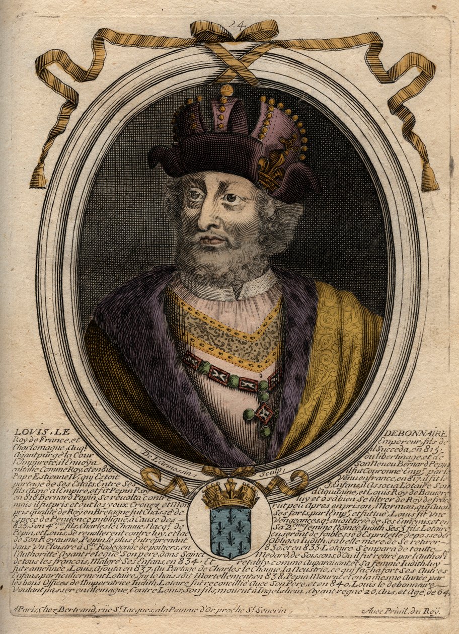 Retrato de Luis I el Piadoso o el Debonnaire (778-840), Rey de Francia - Luis I el 