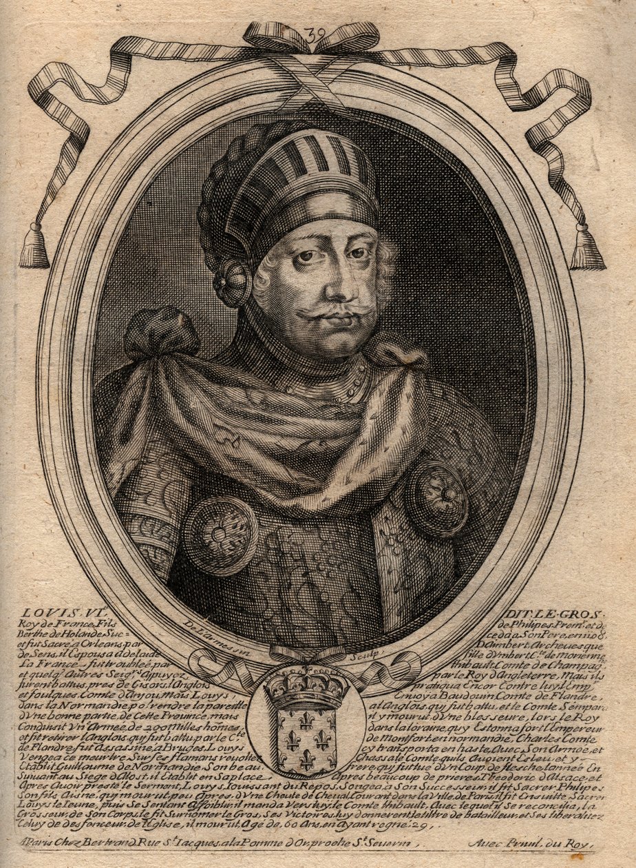 Retrato de Luis VI, llamado El Gordo - grabado de 