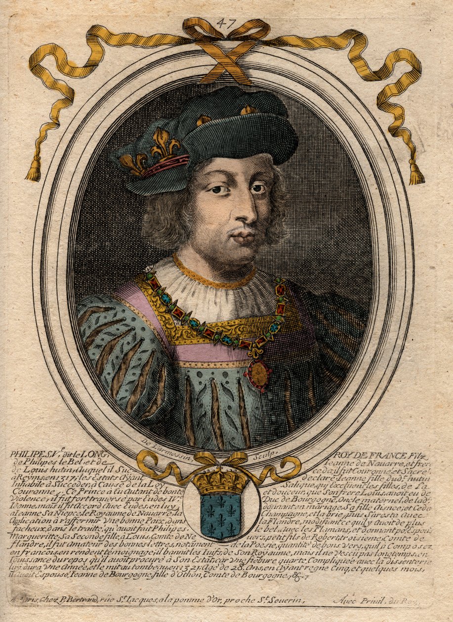 Retrato de Felipe V el Largo (1294-1322), Rey de Francia - Felipe V (1294-1322) 