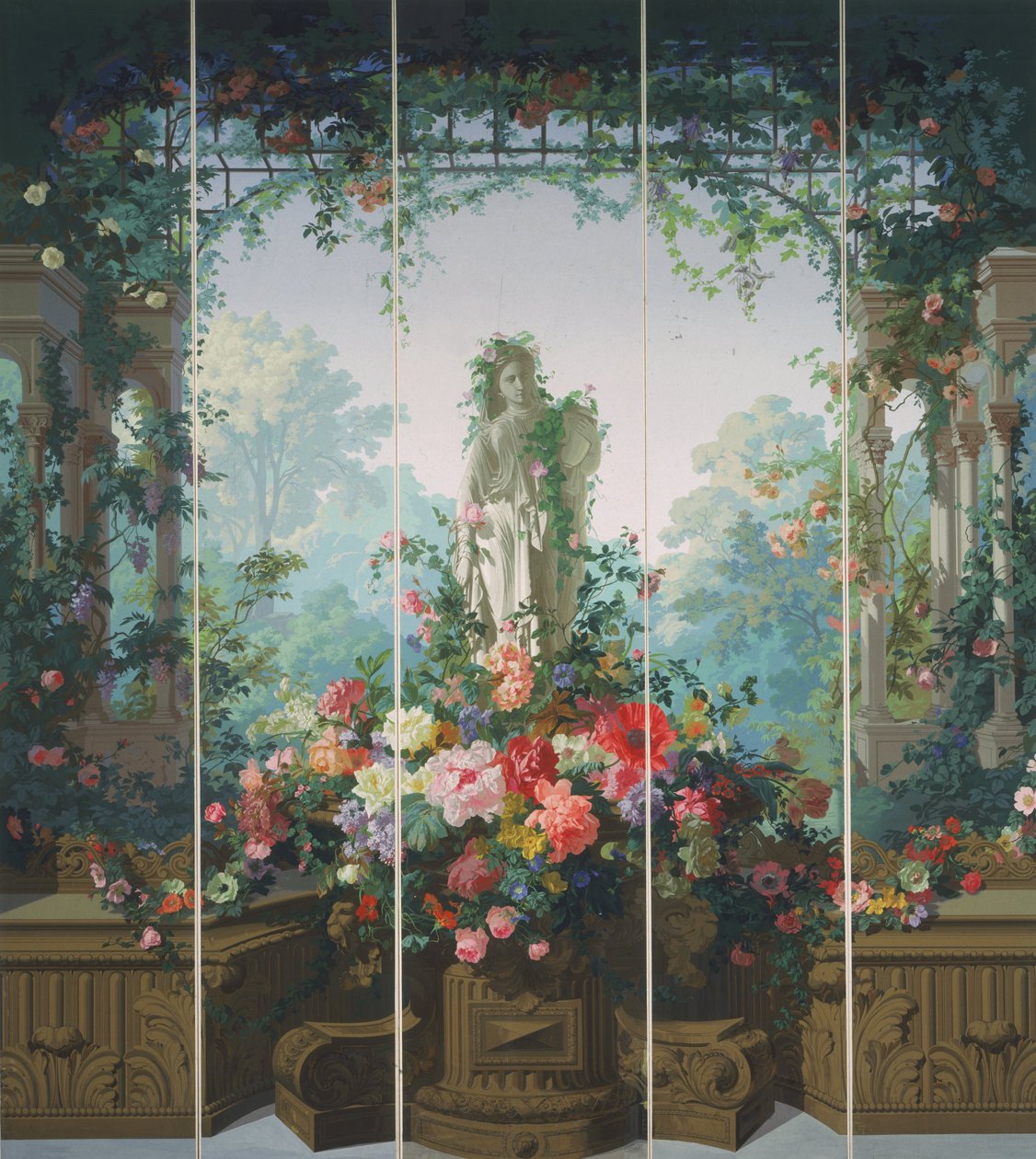 Jardín de Armida Papel pintado de Édouard Muller (called Rosenmuller)